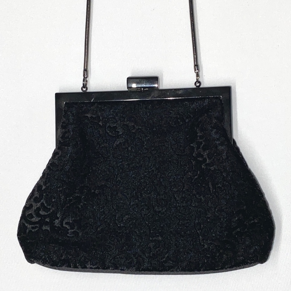 Hillard & Hanson Black Velvet Shoulder Bag